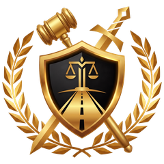 National Transportation Attorney Network logo: gold gavel and sword behind a black shield with scales of justice over a highway